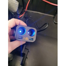 Зарядний пристрій із прикурювачами - Ozio Y34QA. 12-24V, 90W, 2 USB, QC3.0, 70см. Гарантія 6 міс. Зарядний пристрій із прикурювачами - Ozio Y34QA. 12-24V, 90W, 2 USB, QC3.0, 70см. Гарантія 6 міс.