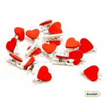 Мини прищепки деревянные с сердцем декоративные - Love Made. 15 шт / 1 уп Мини прищепки деревянные с сердцем декоративные - Love Made. 15 шт / 1 уп