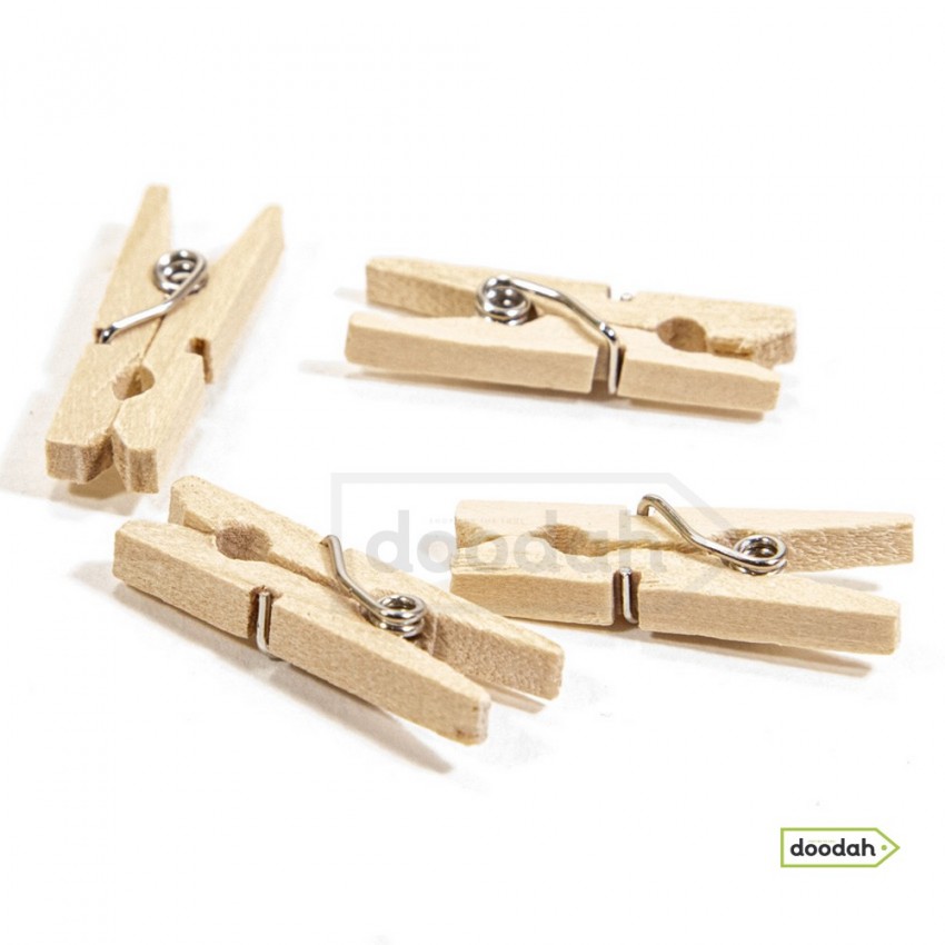 Мини прищепки деревянные декоративные - DIY Made Wood. 50 шт / 1 уп