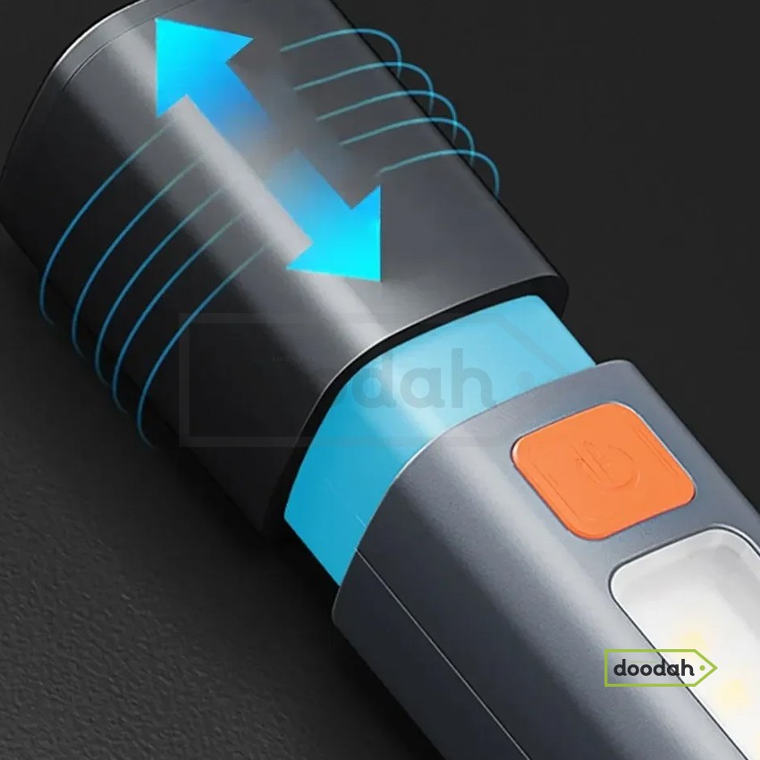 Багатофункціональний ліхтар COB / LED / USB Type-C / IP33 - CARPRIE Smiling Shark SD1023 Silver
