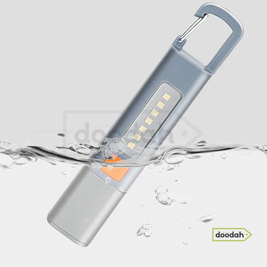 Багатофункціональний ліхтар COB / LED / USB Type-C / IP33 - CARPRIE Smiling Shark SD1023 Silver