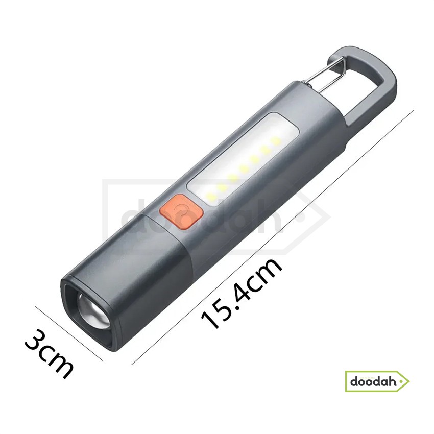Багатофункціональний ліхтар COB / LED / USB Type-C / IP33 - CARPRIE Smiling Shark SD1023 Silver