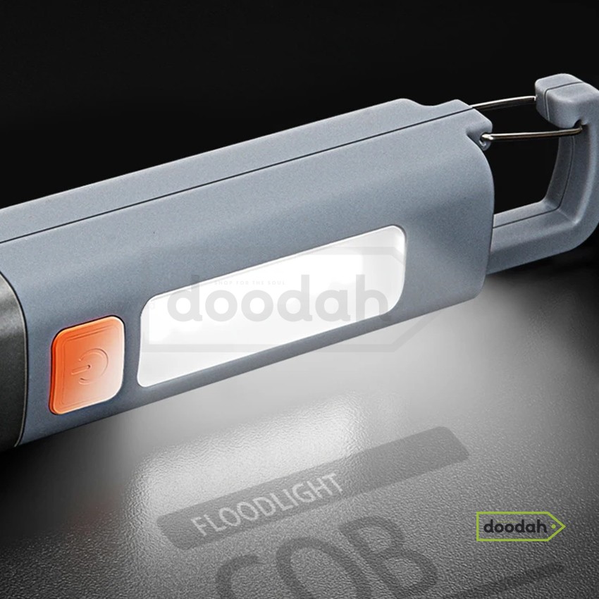 Багатофункціональний ліхтар COB / LED / USB Type-C / IP33 - CARPRIE Smiling Shark SD1023 Silver