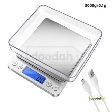Весы кухонные от 0.1 до 3000г/usb зарядка/подсветка - CARPRIE 3000 Silver Весы кухонные от 0.1 до 3000г/usb зарядка/подсветка - CARPRIE 3000 Silver