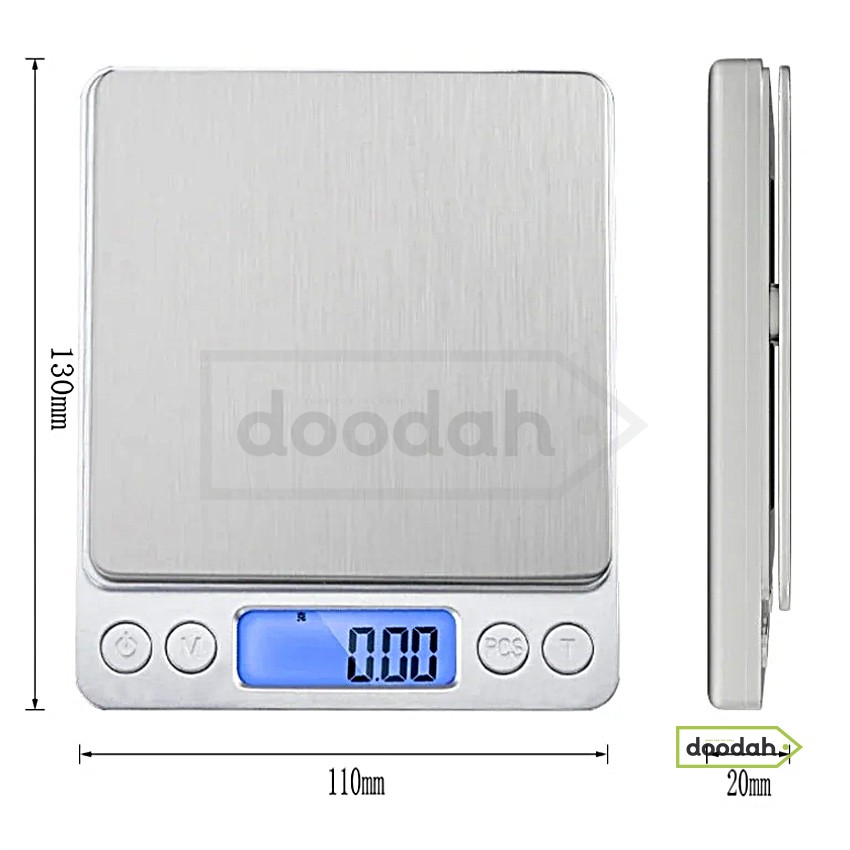Весы кухонные от 0.1 до 3000г/usb зарядка/подсветка - CARPRIE 3000 Silver
