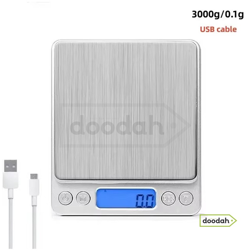Весы кухонные от 0.1 до 3000г/usb зарядка/подсветка - CARPRIE 3000 Silver