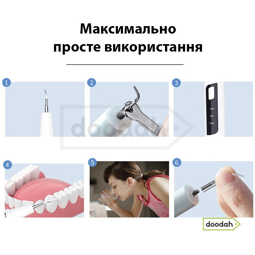 Профессиональный ультразвуковой скейлер эндоскоп для удаления зубного камня CARPRIE NDR-03 White
