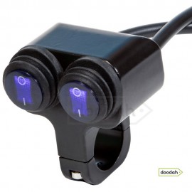 Мото кнопка на руль з підсвічуванням - VGEBY Dual Black IP55, 12В, 16А (підсвічування Blue) Мото кнопка на руль з підсвічуванням - VGEBY Dual Black IP55, 12В, 16А (підсвічування Blue)