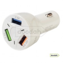 Зарядний пристрій для USB 3.1 від прикурювача з підсвічуванням - Qualcomm APD-369 3.0 White Зарядний пристрій для USB 3.1 від прикурювача з підсвічуванням - Qualcomm APD-369 3.0 White