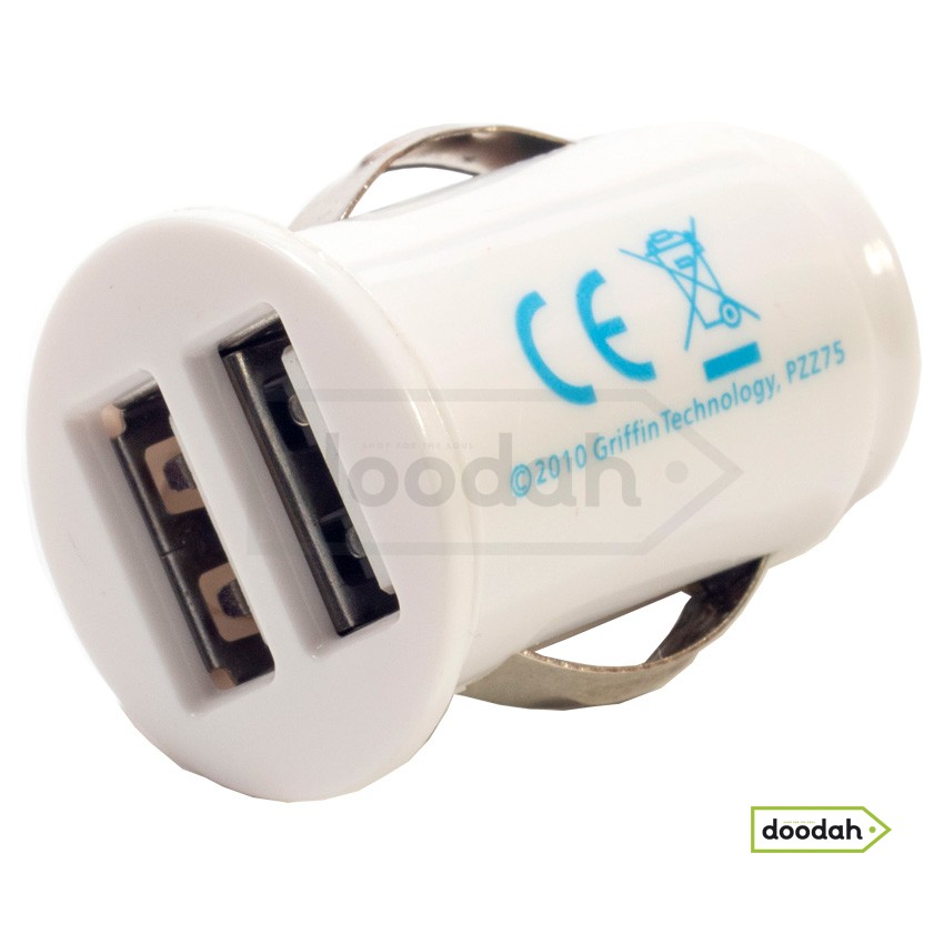 Зарядний пристрій для USB від прикурювача - Griffin Mini Dual USB White. Гарантія 6 міс.