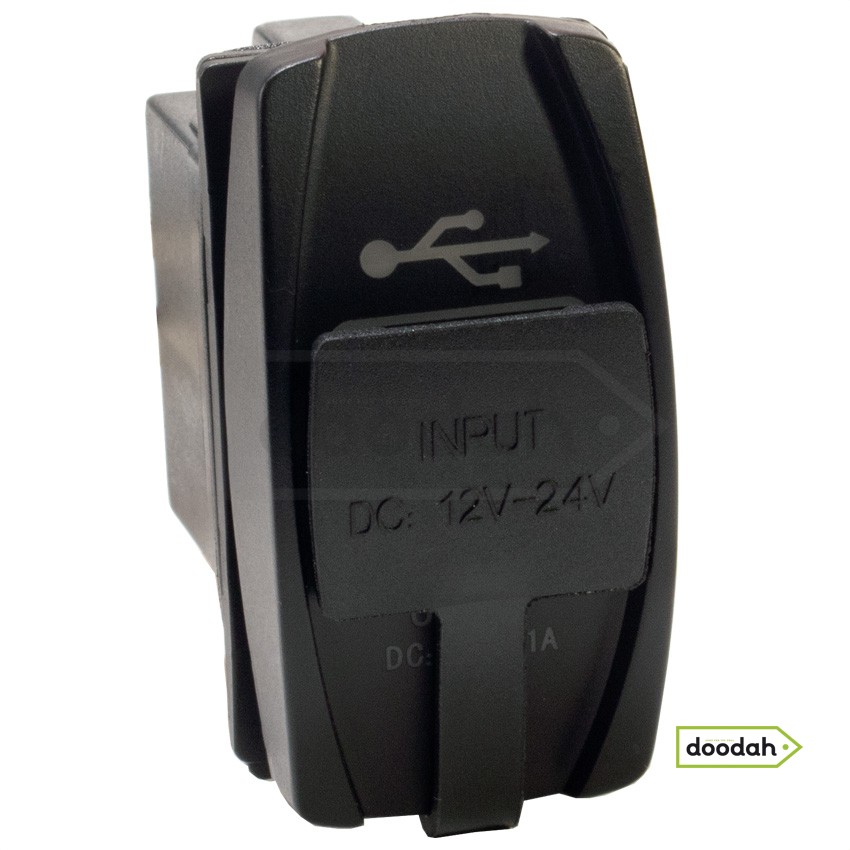 Авто / Мото USB зарядний пристрій Recessed ATV Blue, IP68, 2,1А. Гарантія 6 міс.