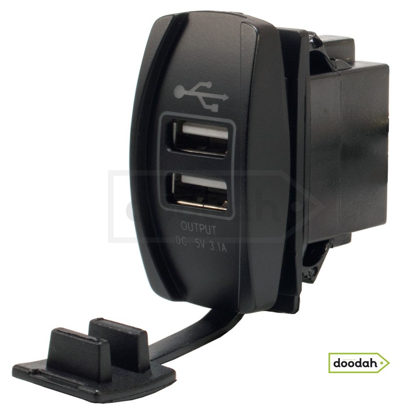 Авто / Мото USB зарядний пристрій Recessed ATV Blue, IP68, 2,1А. Гарантія 6 міс.
