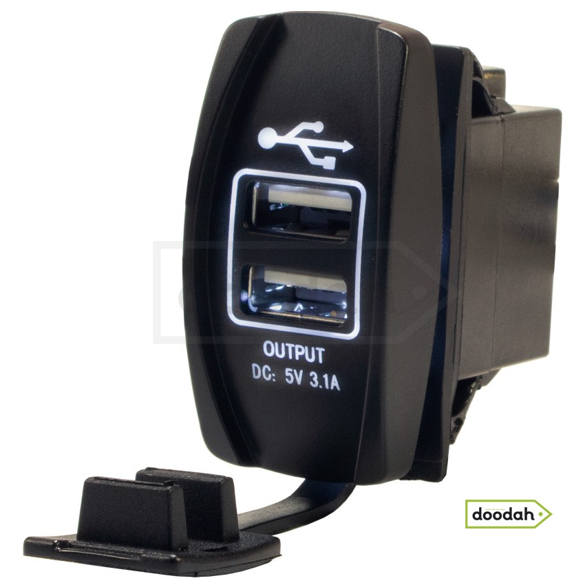 Авто / Мото USB зарядное устройство Recessed ATV White IP68, 2.1A. Гарантия 6 мес.