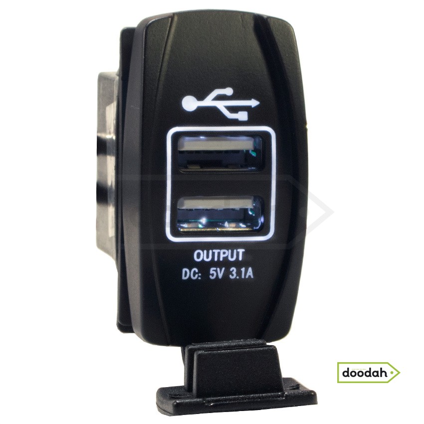 Авто / Мото USB зарядное устройство Recessed ATV White IP68, 2.1A. Гарантия 6 мес.