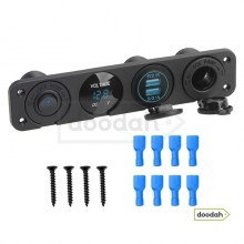 Авто / Мото станція (USB ЗП + вольтметр + порт прикурювач + кнопка) Recessed Flow 4 Blue, IP54. Гарантія 6 міс. Авто / Мото станція (USB ЗП + вольтметр + порт прикурювач + кнопка) Recessed Flow 4 Blue, IP54. Гарантія 6 міс.