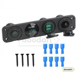 Авто / Мото станція (USB ЗП + вольтметр + порт прикурювач + кнопка) Recessed Flow 4, IP54 Green. Гарантія 6 міс. Авто / Мото станція (USB ЗП + вольтметр + порт прикурювач + кнопка) Recessed Flow 4, IP54 Green. Гарантія 6 міс.