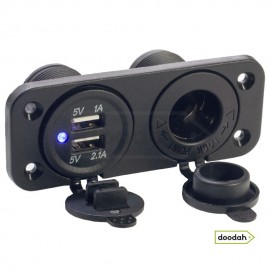Авто / Мото USB зарядний пристрій Recessed Twin Charging з прикурювачем, IP54, 2,1А. Гарантія 6 міс. Авто / Мото USB зарядний пристрій Recessed Twin Charging з прикурювачем, IP54, 2,1А. Гарантія 6 міс.