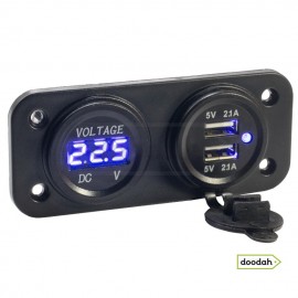 Авто / Мото USB зарядний пристрій - Recessed Twin Volt Blue, IP54. Гарантія 6 міс. Авто / Мото USB зарядний пристрій - Recessed Twin Volt Blue, IP54. Гарантія 6 міс.