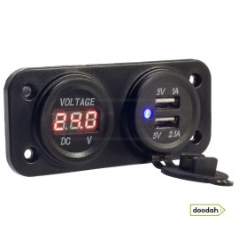 Авто / Мото USB зарядний пристрій - Recessed Twin Volt Red, IP54. Гарантія 6 міс. Авто / Мото USB зарядний пристрій - Recessed Twin Volt Red, IP54. Гарантія 6 міс.