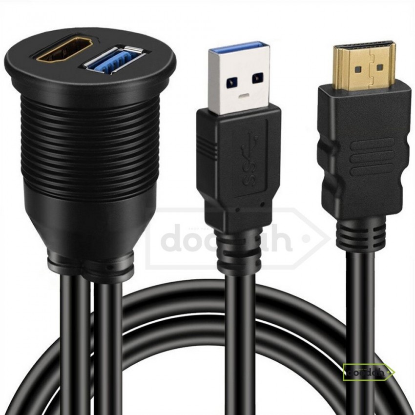 Порт подовжувач з кабелем - CARPRIE на USB 3.0 і HDMI 19pin (2 метра)