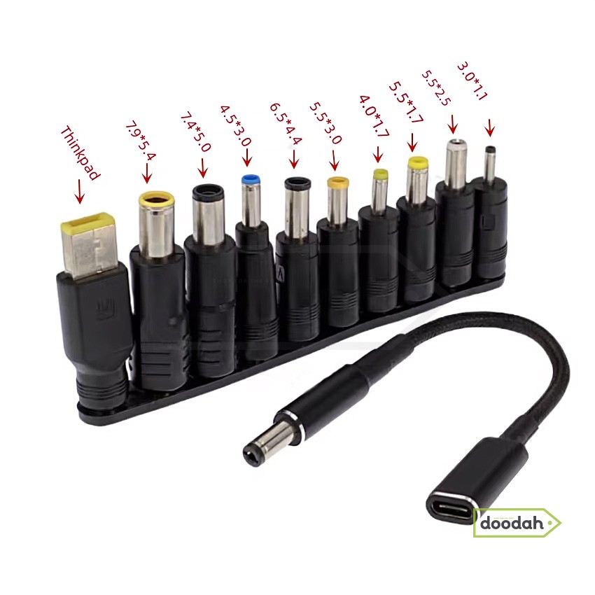 Переходник Type-C PD 65W – 11 в 1 – CARPRIE K145/Flex/DC для зарядки ноутбуков HP, Dell, Lenovo, Acer, Toshiba
