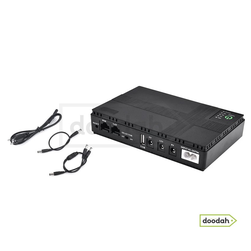ДБЖ для роутерів CARPRIE - DC1018P / UPS / 10400 mAh / 18W / DC 5V/9V/12V POE (для маршрутизаторів, ліхтарів, ламп, ip камер)