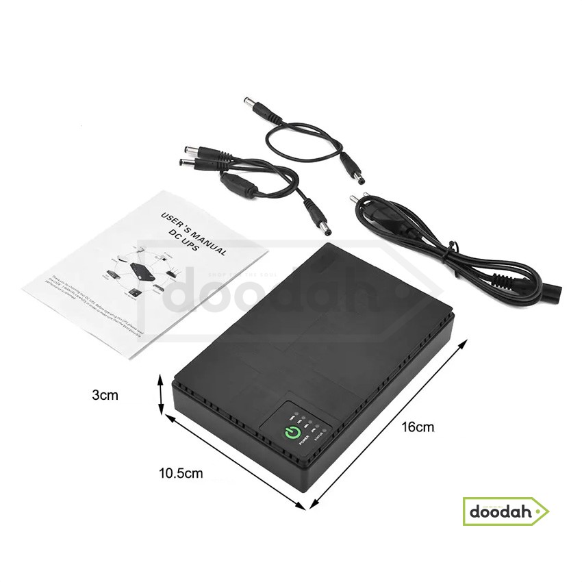 ДБЖ для роутерів CARPRIE - DC1018P / UPS / 10400 mAh / 18W / DC 5V/9V/12V POE (для маршрутизаторів, ліхтарів, ламп, ip камер)