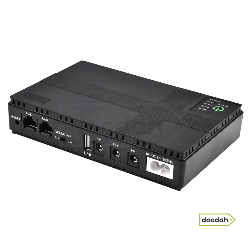 ДБЖ для роутерів CARPRIE - DC1018P / UPS / 10400 mAh / 18W / DC 5V/9V/12V POE (для маршрутизаторів, ліхтарів, ламп, ip камер)