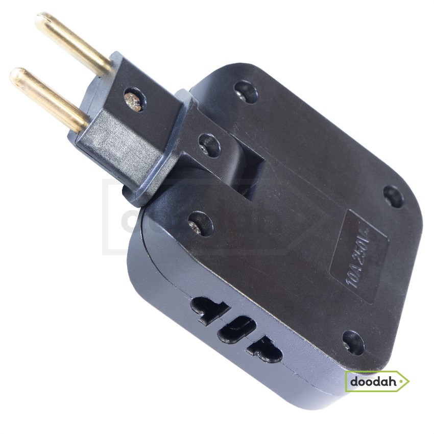 Компактний трійник із поворотним штекером (кутовий) 180° / 2 USB 2A/5V / 250V / 10A - CARPRIE B18-21 Black