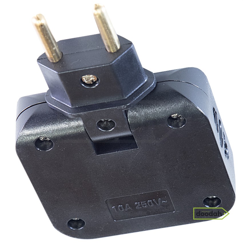 Компактний трійник із поворотним штекером (кутовий) 180° / 2 USB 2A/5V / 250V / 10A - CARPRIE B18-21 Black