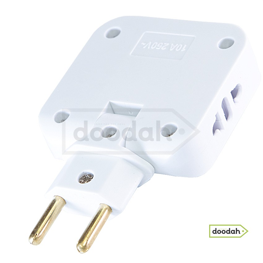 Компактний трійник із поворотним штекером (кутовий) 180° / 2 USB 2A/5V / 250V / 10A - CARPRIE B18-21 White