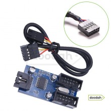 Розгалужувач USB для материнської плати 1 USB 2.0 9 pin (10pin) (F) на 2 USB 2.0 9 pin (10pin) (M) - CARPRIE AC5220