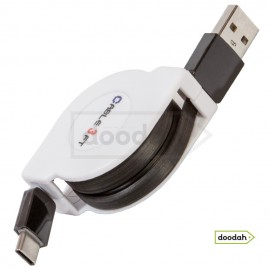 Дата кабель рулетка USB - Type C, 1 м, Tolus 3FT Дата кабель рулетка USB - Type C, 1 м, Tolus 3FT