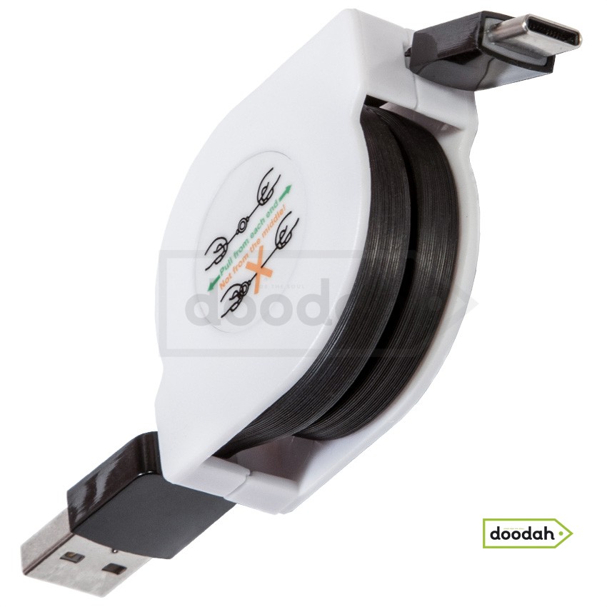 Дата кабель рулетка USB - Type C, 1 м, Tolus 3FT