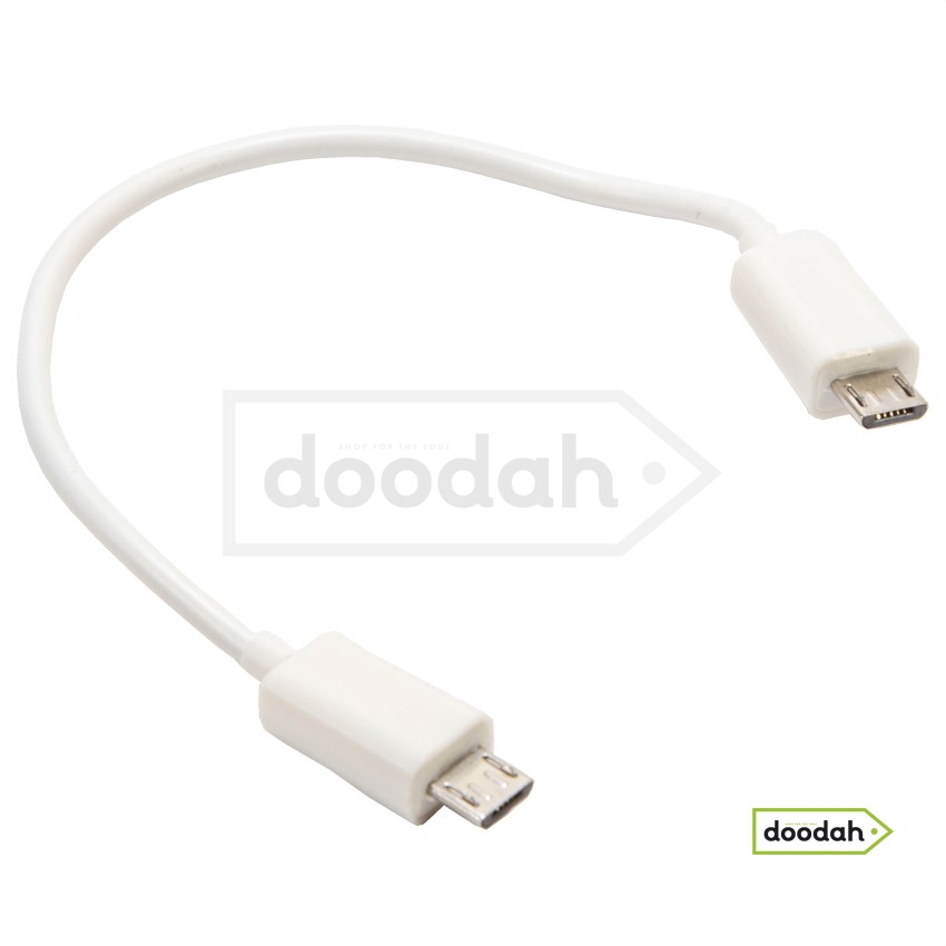 Кабель / перехідник Micro USB F / Micro USB F - 15 см, White - Asdomo