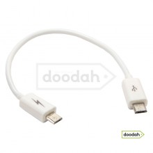 Кабель / перехідник Micro USB F / Micro USB F - 15 см, White - Asdomo