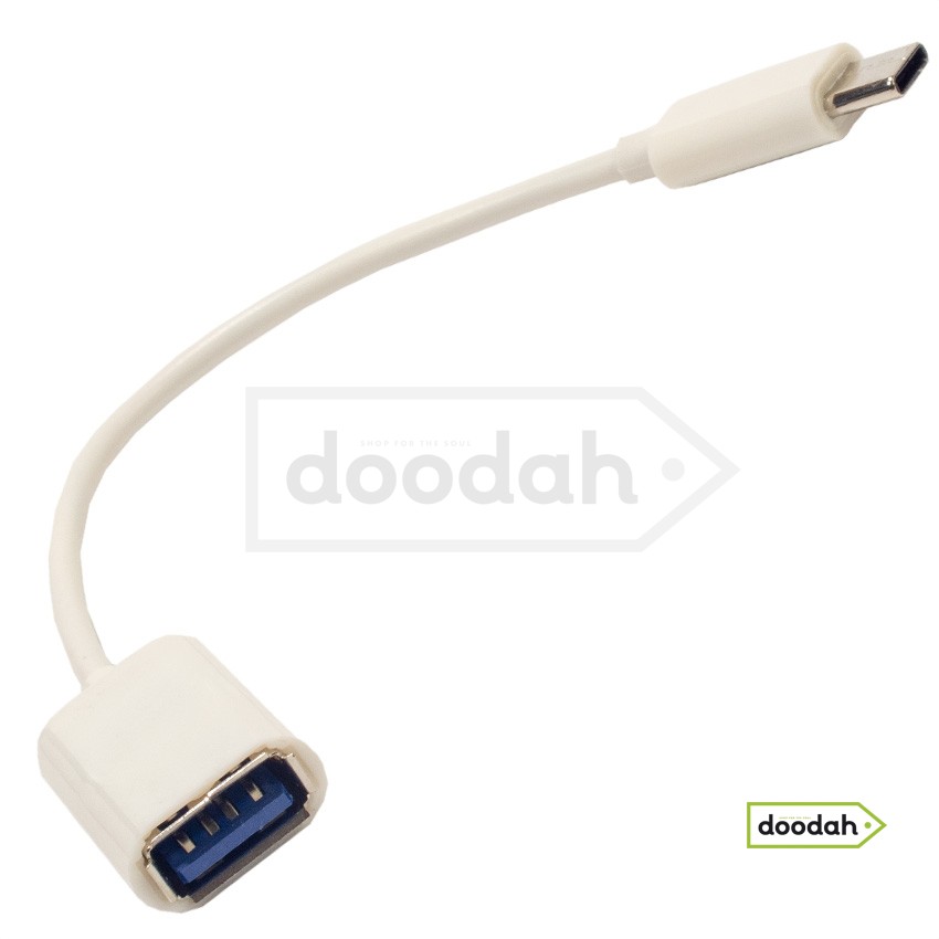 Кабель OTG Type-C 3.1 на USB мама White