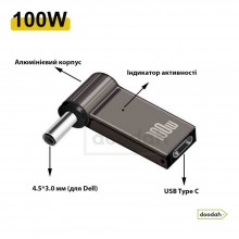 Перехідник Type-C PD 100W на DC (4,5×3,0) CARPRIE для заряджання ноутбука Dell