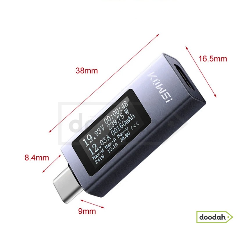 Тестер USB Type-C / 240W / 4-30V / QC3.0 / 12А - KOWSI KWS-2301C