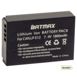 Батарея (Аккумулятор) Літій-іонний Batmax LP-E12 1800 мАч 7,4 В для Canon Батарея (Аккумулятор) Літій-іонний Batmax LP-E12 1800 мАч 7,4 В для Canon