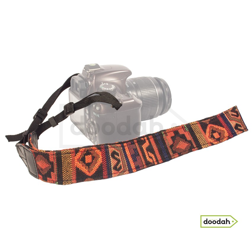 Ремінь нашийний для фото камери - Ethnic Straps coral black