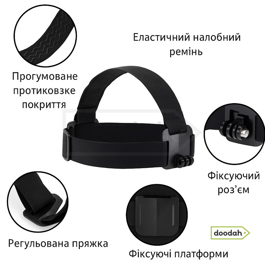 Налобний тримач для смартфона (кріплення 1/4" на голову) - Photolife TOU1