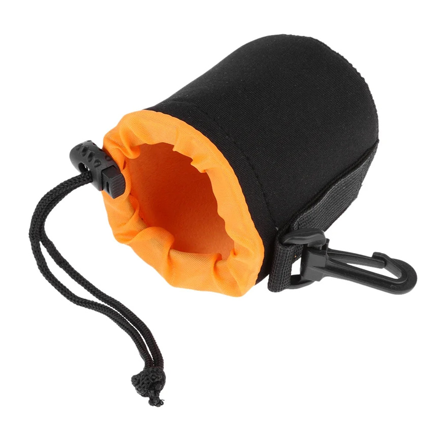 Чохол для об'ектива - Photolife Lite - M: 90 мм x 140 мм / Orange (на затяжці та карабіні)
