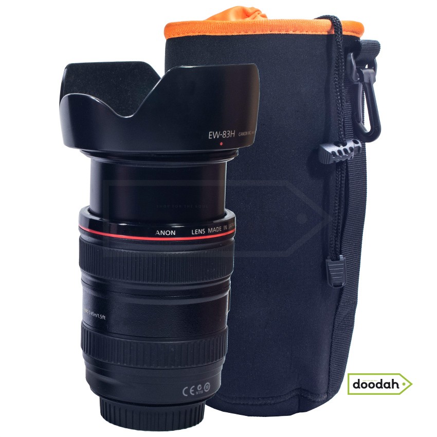 Чохол для об'ектива - Photolife Orange PR XL: 100 мм x 240 мм (на затяжці та карабіні)