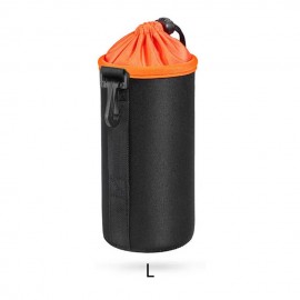 Чохол для об'ектива - Photolife PR - L: 100 мм x 170 мм / Orange (на затяжці та карабіні)