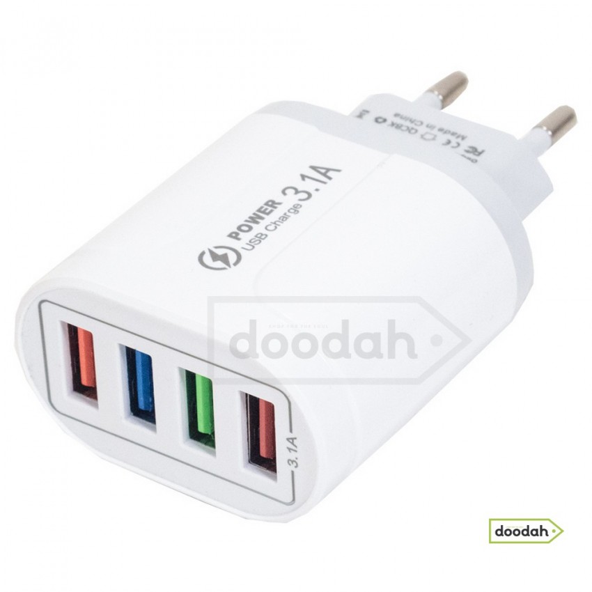 Зарядное устройство (сетевой адаптер) CARPRIE HC-385B, 5V, 3.1A, 20W - Fast charger 3.1 White