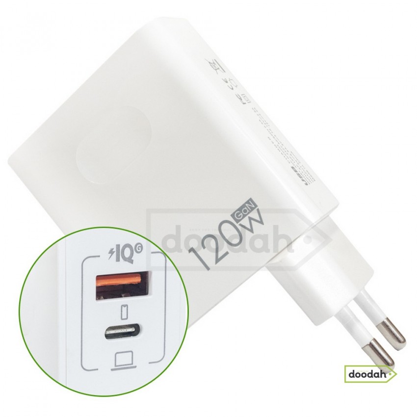 Зарядное устройство (сетевой адаптер) CARPRIE adc-gan002, 120W - Quick Charge 3.0 – White