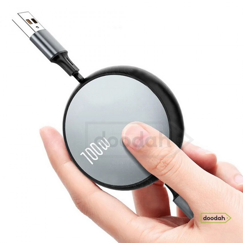 Дата кабель рулетка (3 в 1) USB - Type C, Micro USB, Lightning, CARPRIE J26 - 120 см / 100W / 6A / Fast Charger / з чіпом заряду