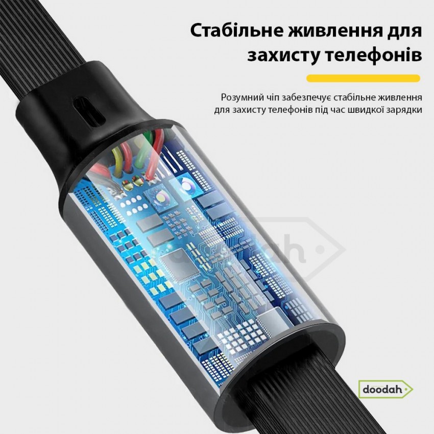 Дата кабель рулетка (3 в 1) USB - Type C, Micro USB, Lightning, CARPRIE J26 - 120 см / 100W / 6A / Fast Charger / з чіпом заряду