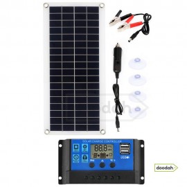 Портативна гнучка сонячна панель Luxuglow 30 Вт IP67 + Контролер PWM-LCD&USB 12/24V 40A Портативна гнучка сонячна панель Luxuglow 30 Вт IP67 + Контролер PWM-LCD&USB 12/24V 40A